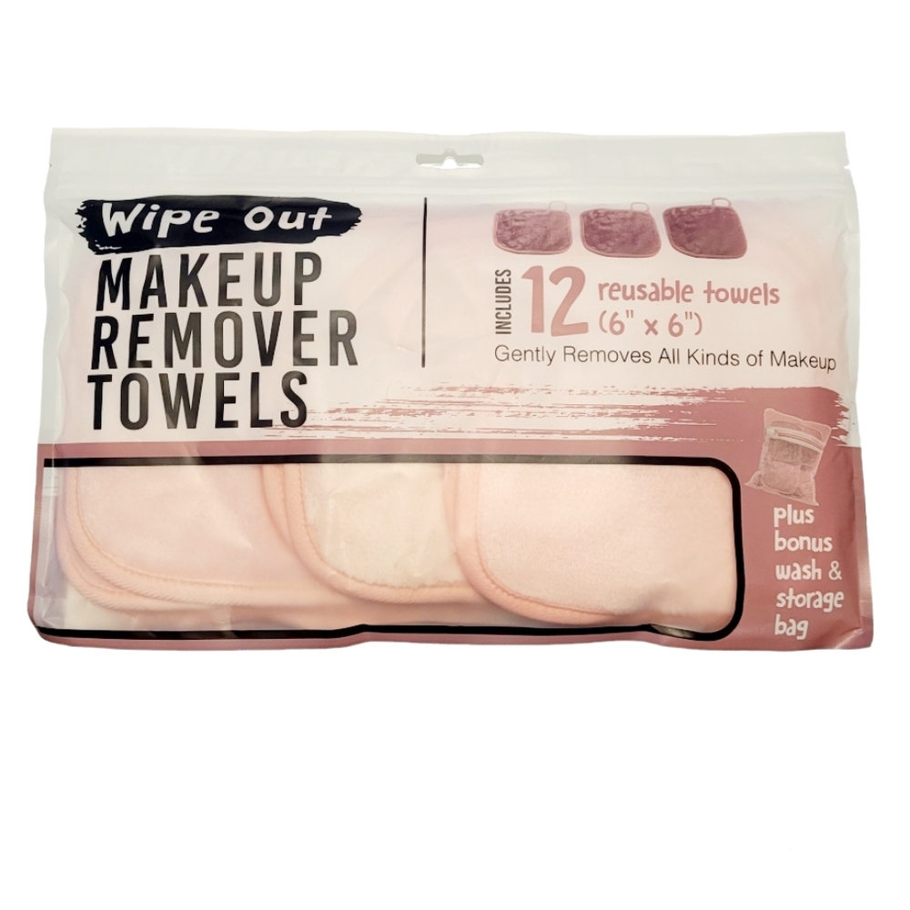 NEW Wipe Out Reuseable Makeup Remover Towels 12pk